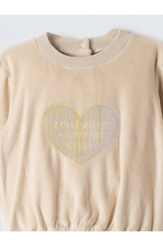 Σετ φόρμας βελουτέ  για κορίτσια EBITA 243277 μπεζ