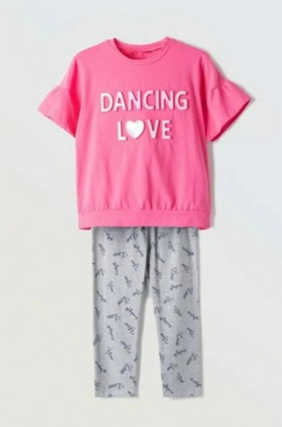 Σετ Μπλούζα με κολάν κάπρι Για Κορίτσι EBITA 254099 Ροζ