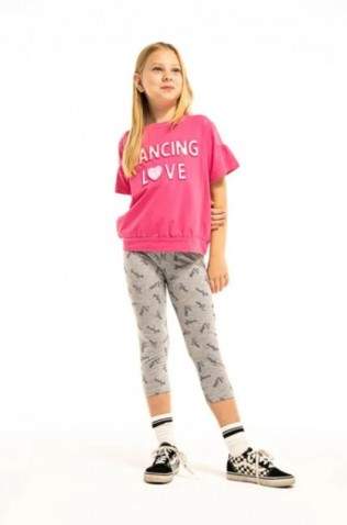 Σετ Μπλούζα με κολάν κάπρι Για Κορίτσι EBITA 254099 Ροζ