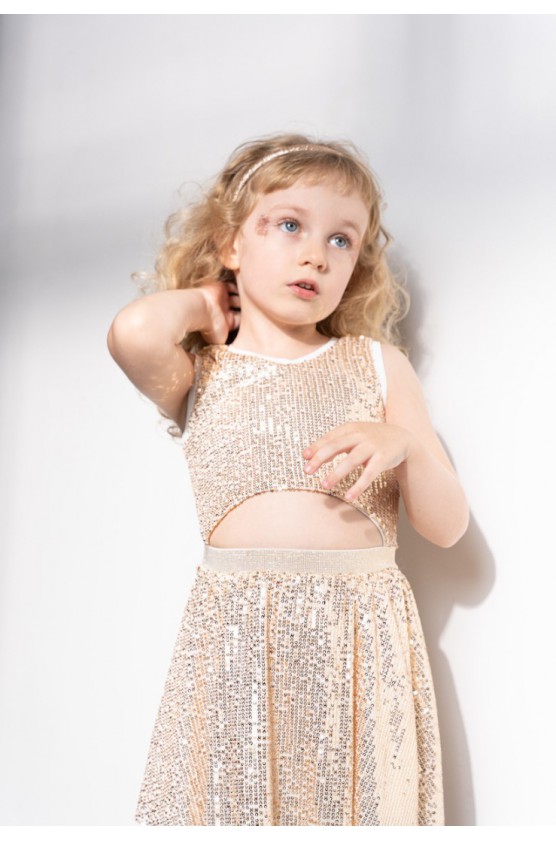 Σετ τοπ με παγιέτες και Φούστα για μικρά κορίτσια EBITA 254224 Χρυσό