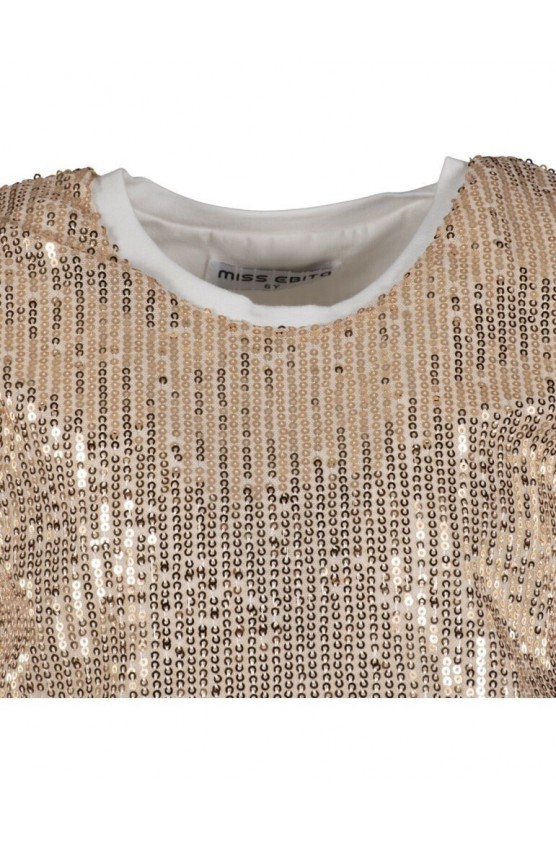 Σετ τοπ με παγιέτες και Φούστα για μικρά κορίτσια EBITA 254224 Χρυσό