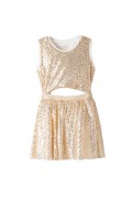 Σετ τοπ με παγιέτες και Φούστα για μικρά κορίτσια EBITA 254224 Χρυσό