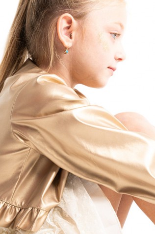 Σετ πανωφόρι μπλουζάκι και Φούστα για μικρά κορίτσια EBITA 254233 Μπεζ