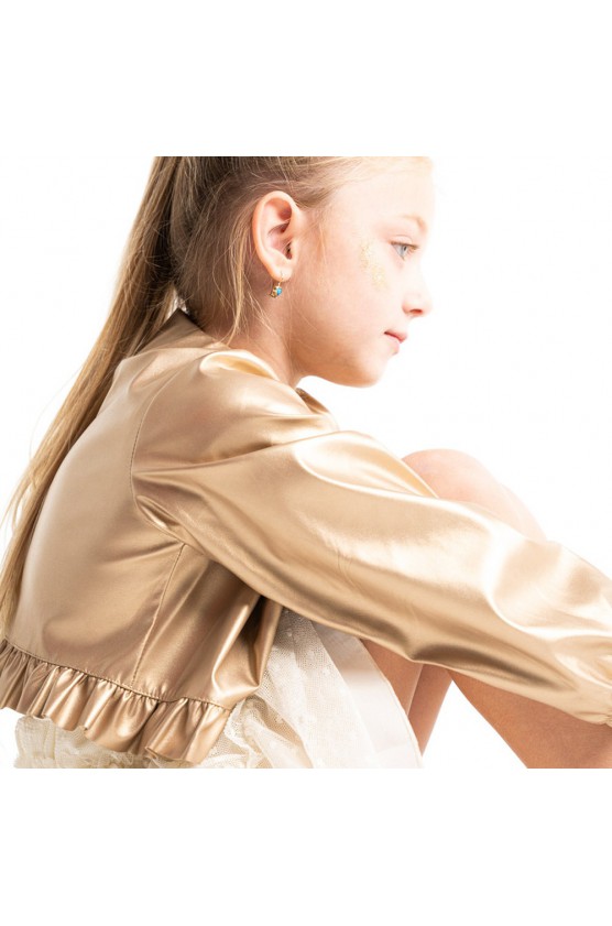 Σετ πανωφόρι μπλουζάκι και Φούστα για μικρά κορίτσια EBITA 254233 Μπεζ