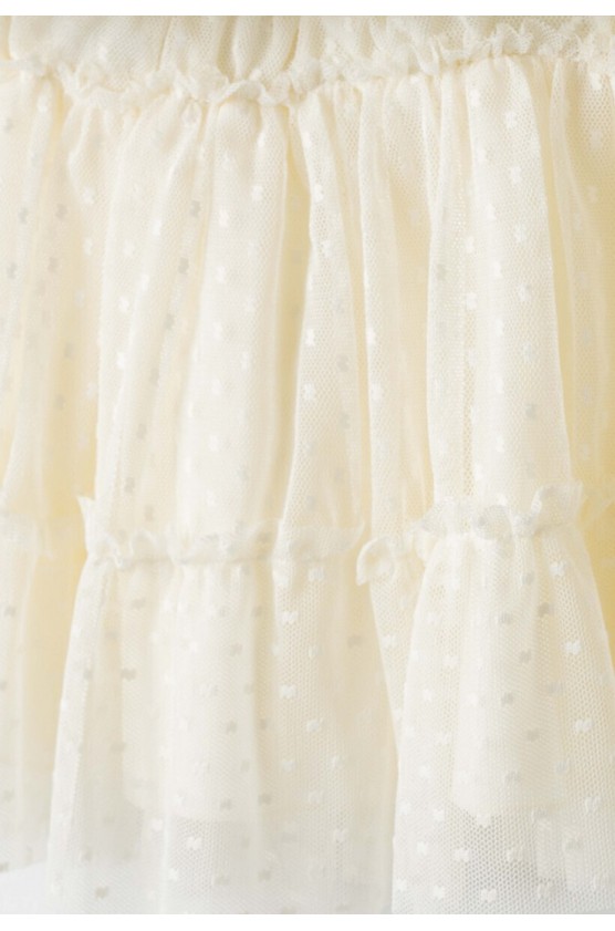 Σετ πανωφόρι μπλουζάκι και Φούστα για μικρά κορίτσια EBITA 254233 Μπεζ