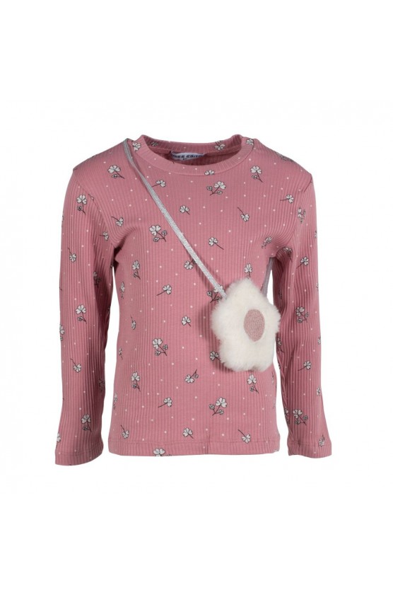 Σετ μπλούζα με  κολάν ριμπ EBITA 255228 Ροζ