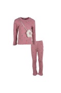Σετ μπλούζα με  κολάν ριμπ EBITA 255228 Ροζ