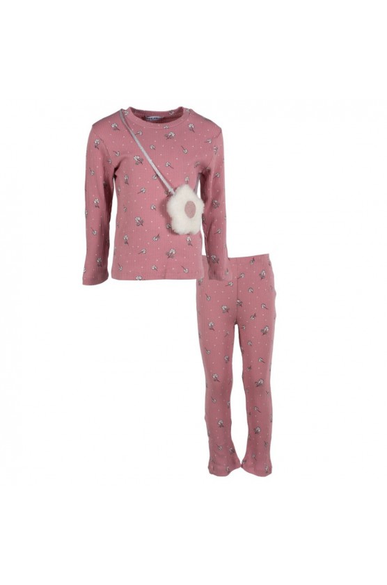 Σετ μπλούζα με  κολάν ριμπ EBITA 255228 Ροζ