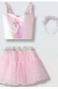 Σετ τοπ παγιέτα και Φούστα για μικρά κορίτσια EBITA 266234 ροζ