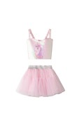 Σετ τοπ παγιέτα και Φούστα για μικρά κορίτσια EBITA 266234 ροζ