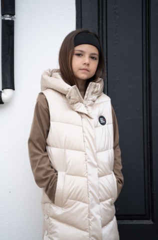 Αμάνικο μπουφάν για  κορίτσια EBITA 243052 Χρυσό