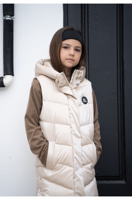 Αμάνικο μπουφάν για  κορίτσια EBITA 243052 Χρυσό