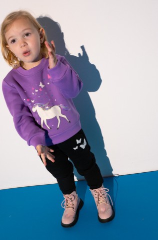 Σετ φόρμας με κουκούλα για κορίτσια EBITA 243208 μωβ