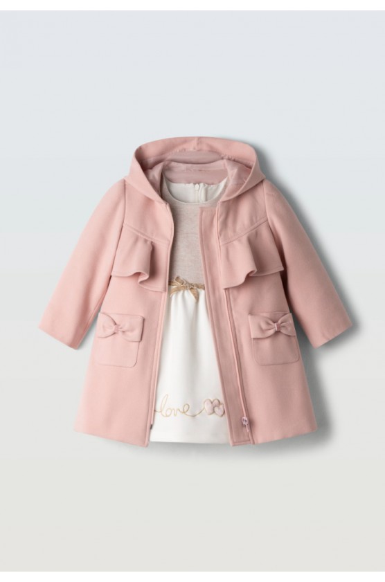 Φόρεμα Μακρυμάνικο Σετ με Πανωφόρι  EBITA 243229 ροζ