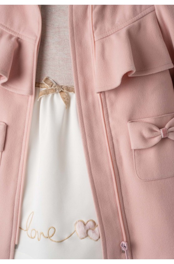 Φόρεμα Μακρυμάνικο Σετ με Πανωφόρι  EBITA 243229 ροζ