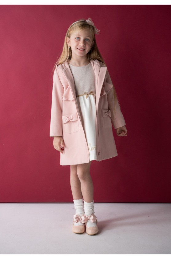 Φόρεμα Μακρυμάνικο Σετ με Πανωφόρι  EBITA 243229 ροζ