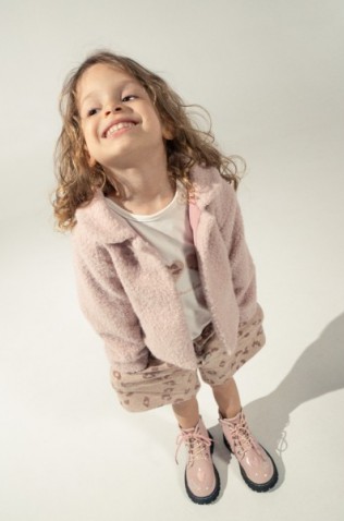 Σετ μπλούζα , σορτς και πανωφόρι για μικρά κορίτσια EBITA 243241 ροζ