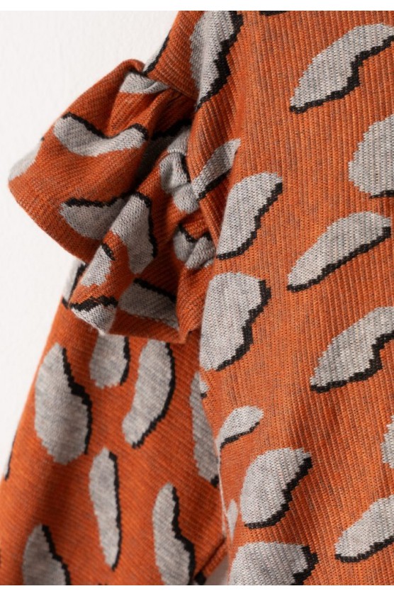 Σετ μπλούζα  με παντελόνα πλεκτή για κορίτσια EBITA 243273 πορτοκαλί