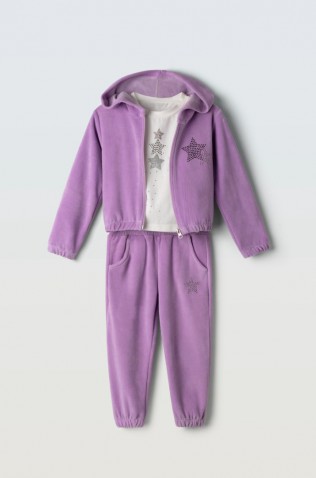 Σετ φόρμας με ζακέτα για κορίτσια EBITA 243279 λιλά