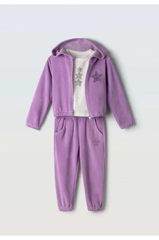 Σετ φόρμας με ζακέτα για κορίτσια EBITA 243279 λιλά