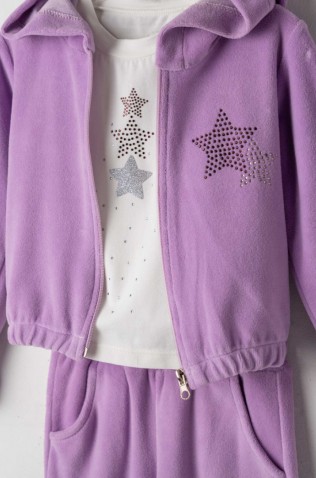Σετ φόρμας με ζακέτα για κορίτσια EBITA 243279 λιλά