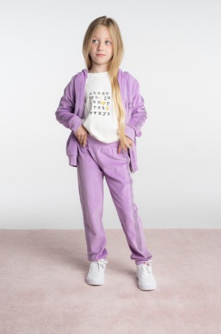 Σετ φόρμας με ζακέτα για κορίτσια EBITA 243280 λιλά