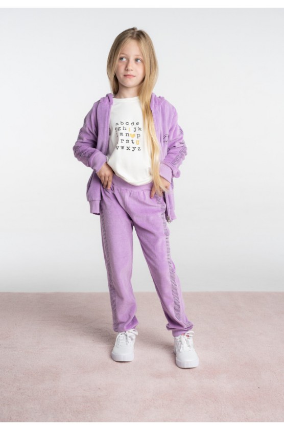 Σετ φόρμας με ζακέτα για κορίτσια EBITA 243280 λιλά