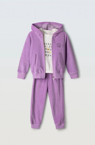 Σετ φόρμας με ζακέτα για κορίτσια EBITA 243280 λιλά