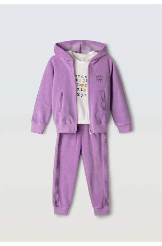 Σετ φόρμας με ζακέτα για κορίτσια EBITA 243280 λιλά