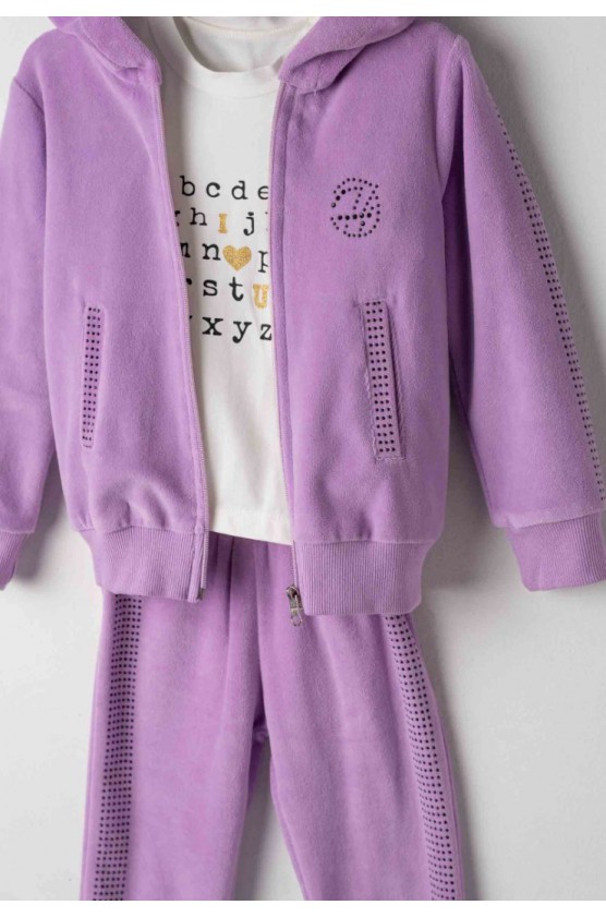 Σετ φόρμας με ζακέτα για κορίτσια EBITA 243280 λιλά