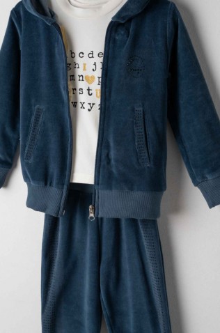 Σετ φόρμας με ζακέτα για κορίτσια EBITA 243280 σκούρο πετρόλ