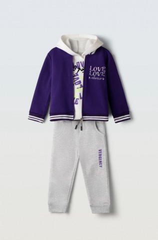 Σετ φόρμας με ζακέτα για κορίτσια EBITA 243281 μωβ