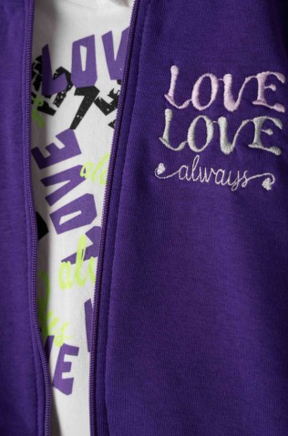 Σετ φόρμας με ζακέτα για κορίτσια EBITA 243281 μωβ