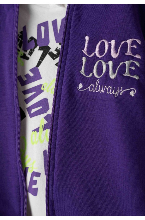 Σετ φόρμας με ζακέτα για κορίτσια EBITA 243281 μωβ