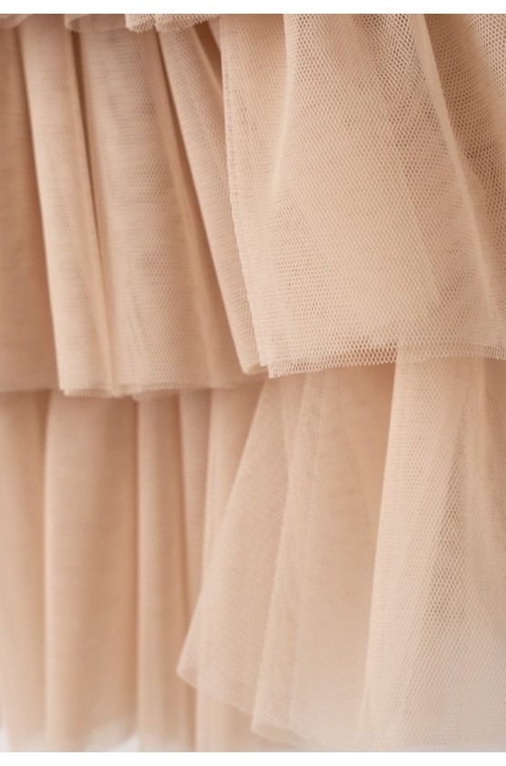 Παιδικό Φόρεμα Κοντομάνικο με Παγιέτες  EBITA 243291 Χρυσό-μπεζ