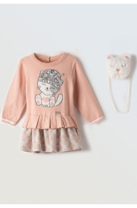 Φόρεμα Με  τσαντάκι για μικρά κορίτσια  EBITA 243523 σομόν