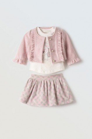 Σετ τριών τεμαχίων με φούστα για Κορίτσι Εβίτα 243525 ροζ
