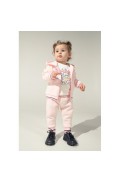 Σετ ζακέτα, μπλούζα και παντελόνι φόρμας για μικρά κορίτσια EBITA 243528 ροζ