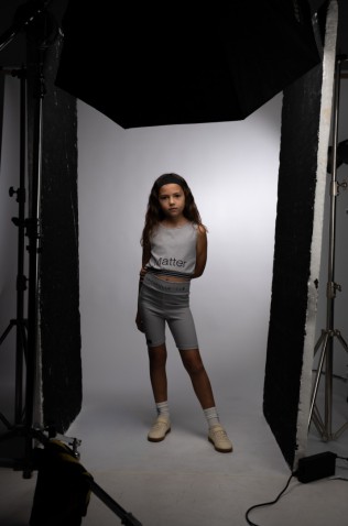 Σετ μπουστάκι  με ποδηλατικό κολάν για κορίτσια EBITA 254007 γκρι