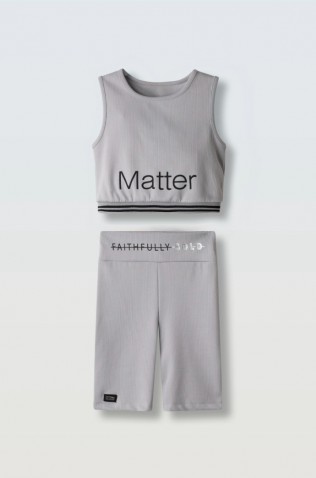 Σετ μπουστάκι  με ποδηλατικό κολάν για κορίτσια EBITA 254007 γκρι