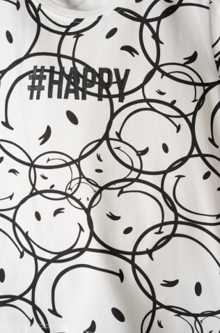 Σετ μπλούζα  με κολάν  κάπρι για κορίτσια EBITA 254058 λευκό-μαύρο