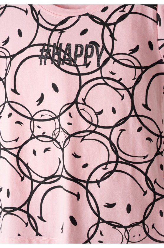 Σετ μπλούζα  με κολάν  κάπρι για κορίτσια EBITA 254058 ροζ-μαύρο