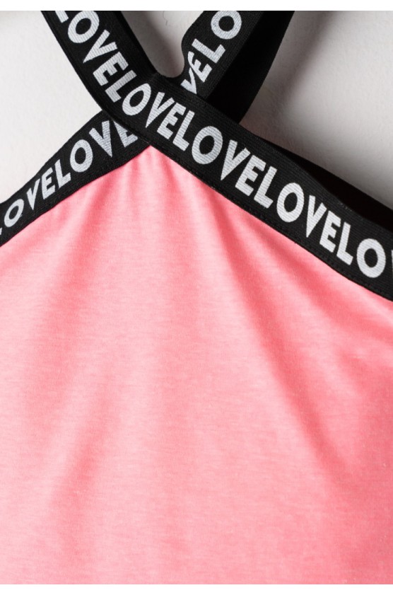 Σετ μπλουζάκι με σορτς για κορίτσια EBITA 254074 ροζ-μαύρο