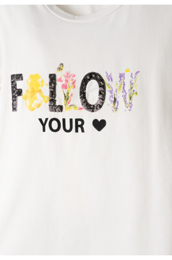 Σετ μπλούζα  με κολάν  κάπρι για κορίτσια EBITA 254098 λευκό