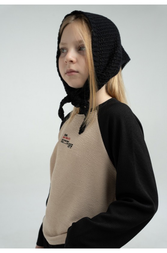 Σετ Μπλούζα και Παντελόνι cargo Εβίτα 255036 μαύρο - μπεζ