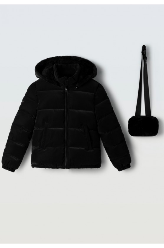 Μπουφάν με κουκούλα για  κορίτσια EBITA 255050 μαύρο