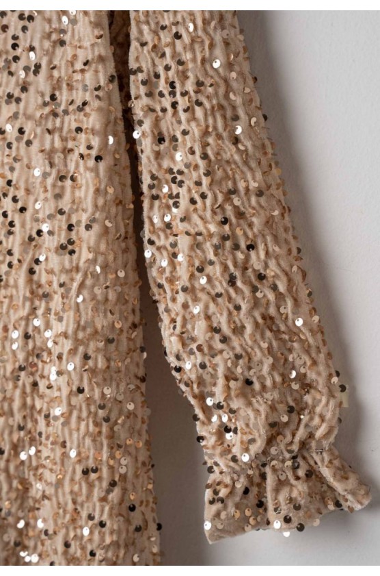 Φόρεμα με μακρύ μανίκι και Παγιέτες  Για κορίτσια ebita 255054 Χρυσό