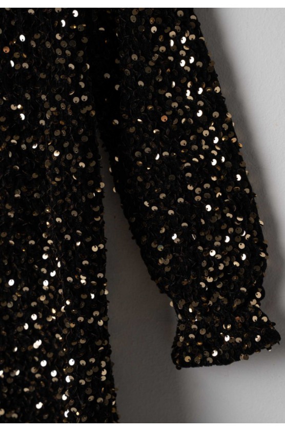 Φόρεμα με μακρύ μανίκι και Παγιέτες  Για κορίτσια ebita 255054 Μαύρο