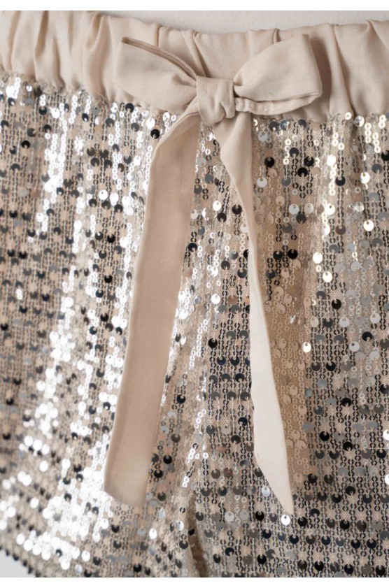 Σετ μπλούζα με σορτς παγιέτα για κορίτσια EBITA 255064 χρυσό