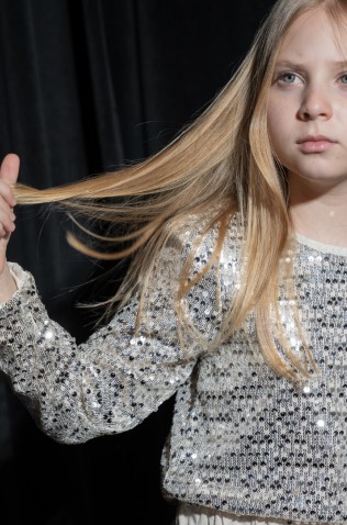 Σετ μπλούζα με σορτς παγιέτα για κορίτσια EBITA 255064 χρυσό